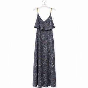 Michael Michael Kors Paisley Maxi Dress w/ Gold Chain Straps Ruffle  Size: L